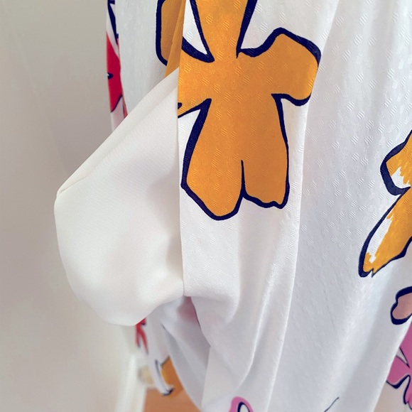 NWOT Ted Baker White Mini Dress w/pink, red and yellow flower (Ted size 2) - Picture 5 of 5